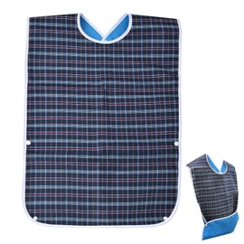 Nivofu Adult Bibs Washable, The Eldly Dining Bibs, Reusable Elderly Feeding Bibs Waterproof, Adult Bibs with Crumb Catcher, Red, Blu, Black