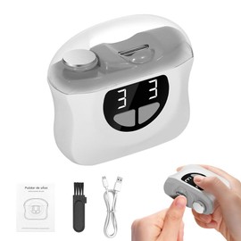 Electric Nail Clippers, 3 Speeds Nail Trimmer Electric with LED Light, 2-in-1 Nail Clippers and Nail Grinder for Children, Adults and Elderly People (Grey)