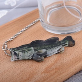 Fish Gifts Keychain for Women Men Car Keys Birthday Christmas Gifts for Fisherman Fish Lovers Rear View Mirror Accessories for Men Car Hanging Ornament Interior Aesthetic Creative Novelty Keychain