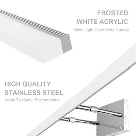 Aipsun 48 inch LED Vanity Lights Adjustable Bathroom Wall Light Fixtures Bathroom Lighting Fixture Over Mirror Chrome Modern Vanity Lighting 5500K