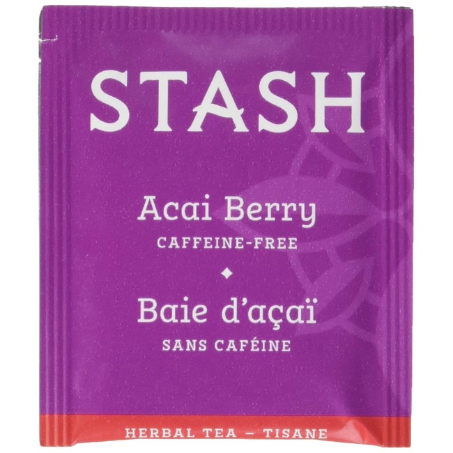 Stash Tea Acai Berry Herbal Tea 100 Count Tea Bags in Foil (packaging may vary) Individual Herbal Tea Bags for Use in Teapots Mugs or Cups, Brew Hot Tea or Iced Tea