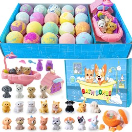 Kids Bath Bombs with Surprise Inside, 20 PackGift Set, Natural Organic Bubble Bath Kids Foam Bath