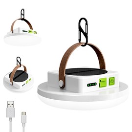 M.Y.Z. Wanderer Hanging Outdoor Portable LED Camping Light , Rechargeable Solar Camping Lantern with 4 Dimmable Modes for Outdoor Camping,Hiking,Emergency (White)