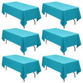 6 Pack Teal Tablecloth 60 x102 inch Polyester Table Cloth