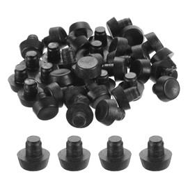 sourcing map 36Pcs Glass Table Top Bumpers with Stem, 6mm/0.24Inch Black Rubber Bumper Grippers Anti Collision Slip Glass Table Spacers for Patio Table Cabinet Furniture (Fit 1/4Inch Hole)