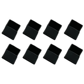 METALLIXITY 8PCS Square Rubber Chair Leg End Covers (20mm x 20mm) Furniture Foot Caps Floor Protector for Sofa Table Patio Chair Black