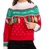 Tipsy Elves Women's Christmas Merry Christmas Tassel Turtleneck Cropped Sweater