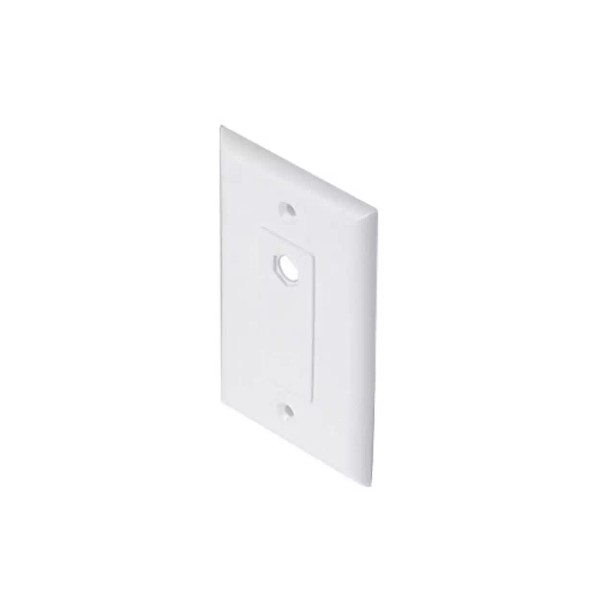 Steren TV Wall Plate 1-Hole Offset Decorator White