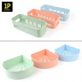 Attached multi-purpose bathroom Shelf corner type - blue 3ea