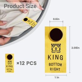 SheetSnaps Yellow King – 12-Pack Snap-On Sheet Labels for King Size – Color-Coded Washable Tags for Luxury Bedding & Quick Bed-Making