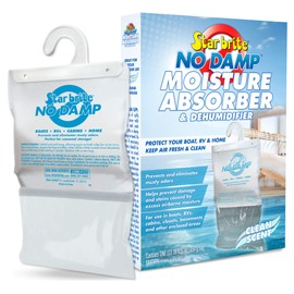 STAR BRITE No Damp Moisture Absorber & Dehumidifier Hanging Bag - Simple, Portable, Humidity Control for Boats, RVs, Seasonal Homes & More - Prevent Odor & Moisture Damage - 16 OZ (085470)