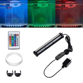 Carefree Fish Aquarium 4/8/12/16/24/40In Led Nanometer Materials Air Stone Strip Ⅱ and Tube Fish Tank Oxygen Stone Bubble Wall RGB Light Waterproofing Grade IP68(Air Pumps not Included