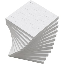 (12 almohadillas para orejas) Notas adhesivas punteadas, 3 x 3 pulgadas, notas autoadhesivas de cuadrícula de puntos, fáciles de publicar para la escuela, oficina, cuaderno, almohadillas para orejas de color blanco
