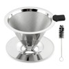 Pour Over Coffee Dripper, Stainless Steel Cone Coffee Filter with
