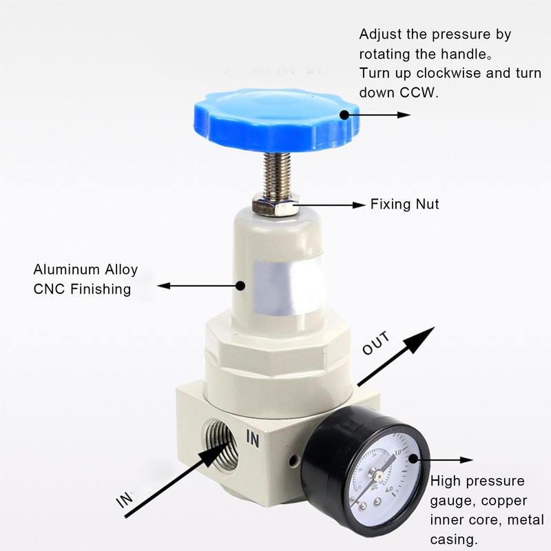 Air Pressure Regulator Automatic Relief Valve Controller Aluminium Alloy with