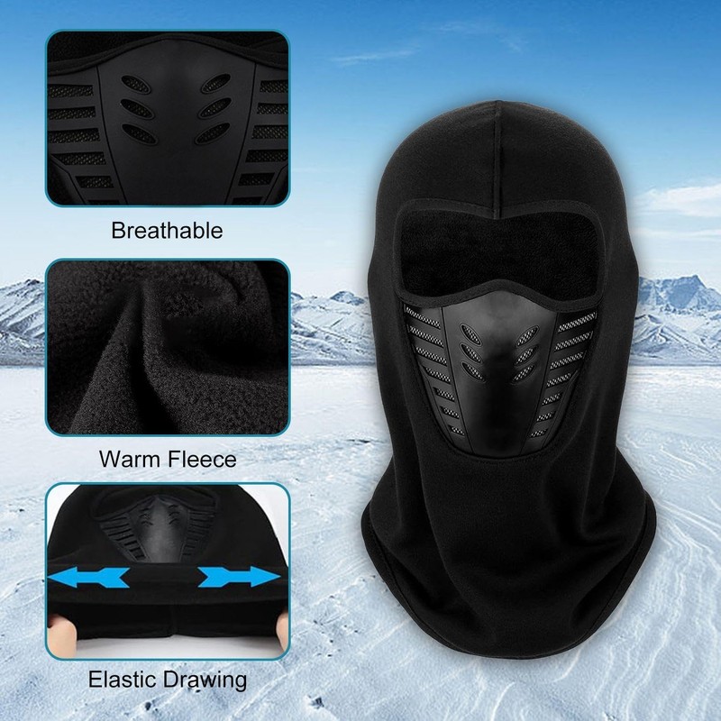 1 Piece Black Thickened Cycling Mask, Fashionable Warm Mask, Winter