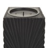 CosmoLiving by Cosmopolitan Wood Geometric Carved Pillar Candle Holder, Set