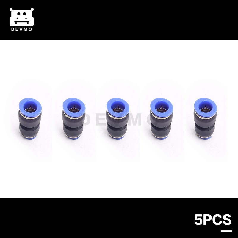 DEVMO 5PCS 8mm to 12mm Tube Air Pneumatic Push in