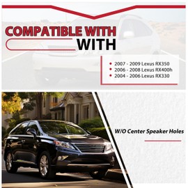 HECASA Brown Molded Dash Cover Compatible with Lexus 2007-2009 RX350 & 2006-2008 RX400h & 2004-2006 RX330 w/o Center Speaker Holes (Cover ONLY!!!NOT A Replacement!!!)