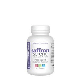 Prairie Naturals Saffron Serene with SaffSerene™, Supports Mood, Focus and Calm, Gentle, Vegan, Gluten-Free, Non-GMO, Canadian-made, 60 v-Capsules