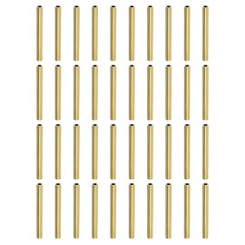 DTGN 3mm x 0.5mm x 30mm (OD x TxL on wall) Brass Tubes 40pcs DIY Decorative Ornament Wall Hanging Round Craft Beads Tubes