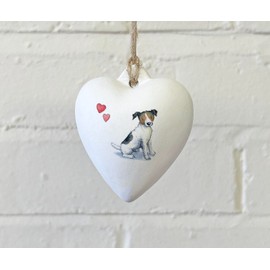 Image Industry Jack Russell Ceramic Heart Bauble - Dog Lovers - Gift for the Home - Hanging Ornament