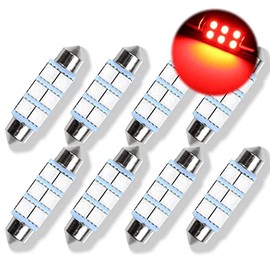 SAWE - 1.72" 42mm 41mm 6-SMD 5050 Festoon LED Bulbs For Dome Map Light 211-2 578 (8 pieces) (Red)