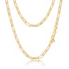 Amberta Women's Paper Clip Necklace 925 Sterling Silver, Sterling Silver