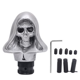 Skull Shift Knob Universal Resin Skeleton Head Gear Shift Knobs for Most Manual Transmissions Car Silver