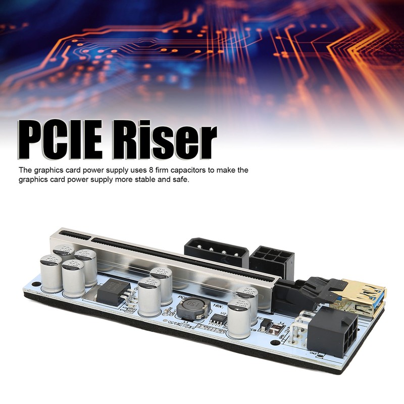 PCIE Riser Card 8 Firm Capacitors Strong Anti Interference GPU
