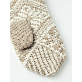 Hestra Unisex Nordic Wool Mitt, Knitted Mittens with Retro Design for Cold Weather & Everyday Wear for Men & Women - Beige/Offwhite - 10