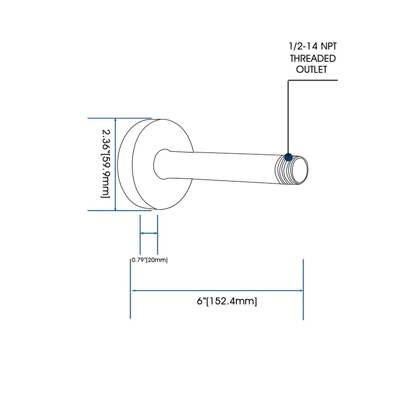 RAINREVIVE 6 Inch Straight Shower Arm with Flange and Stabilizer