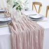 Newthinking 4 Packs Cheesecloth Table Runner, 10ft Pink Cheesecloth Table