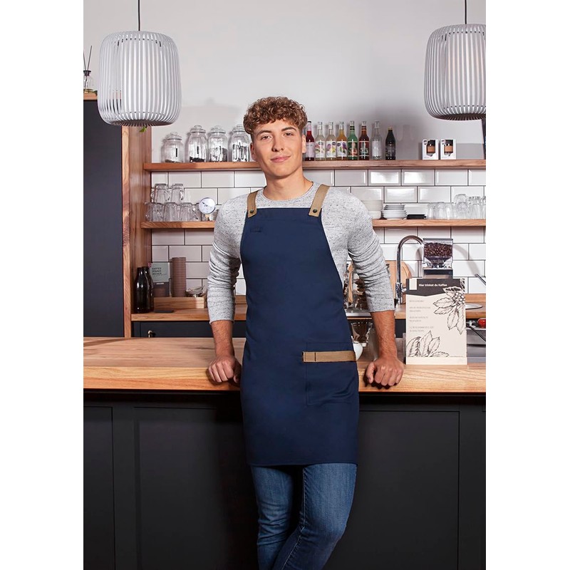 Karlowsky Bib Apron Urban Look with Cross Straps and Pocket