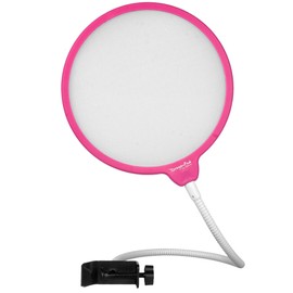 Dragonpad Pop Filter Studio Microphone Mic Wind Screen Pop Filter Swivel Mount 360 Flexible Gooseneck Holder, Framed Pink on White