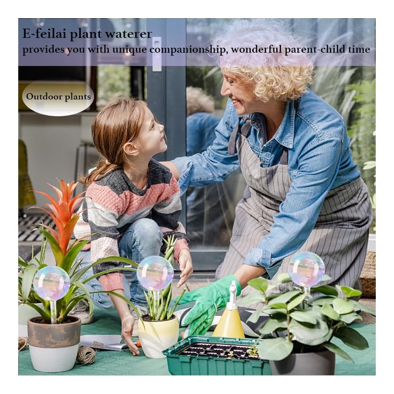 E-feilai - Large Glass Watering Globes for Gift, Self-Watering Bulbs