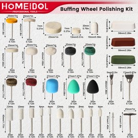 78PCS Buffing Wheel for Dremel Polishing Kit, HOMEIDOL 1/8" Shank Polishing Buffing Wheel for Dremel Tool Accessories with Buffing Compound, Abrasive Wheel Buffing Polishing Wire Brush Polishing Bits