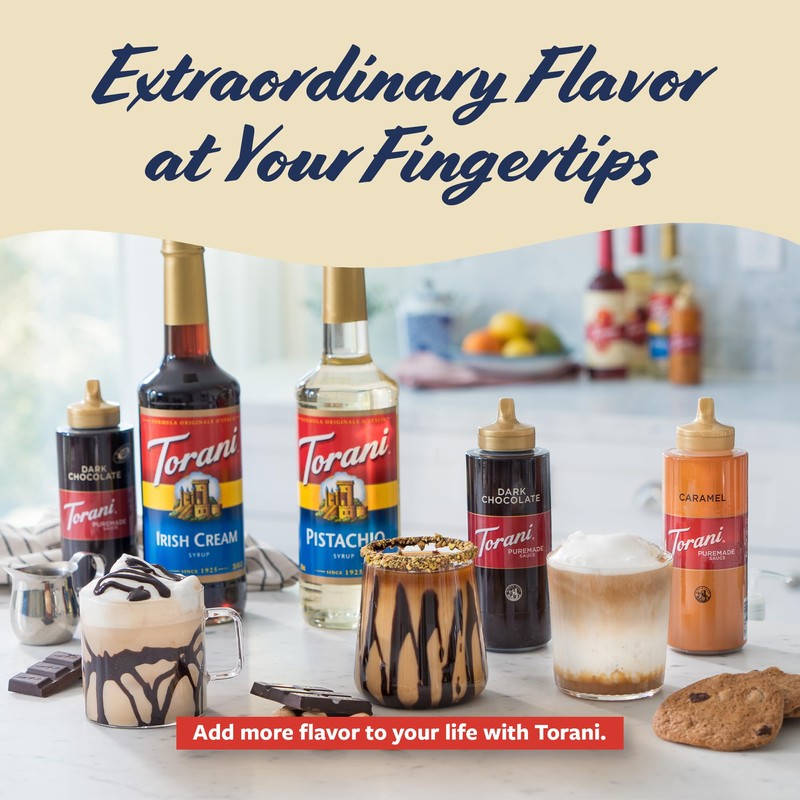 Torani Sugar Free White Chocolate Sauce for Crafting Coffeehouse Drinks,