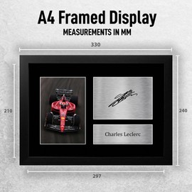 HWC Trading FR A4 Charles Leclerc Formula 1 Gifts Printed Signed Autograph Picture for F1 Formula 1 Racing Fans - A4 Framed