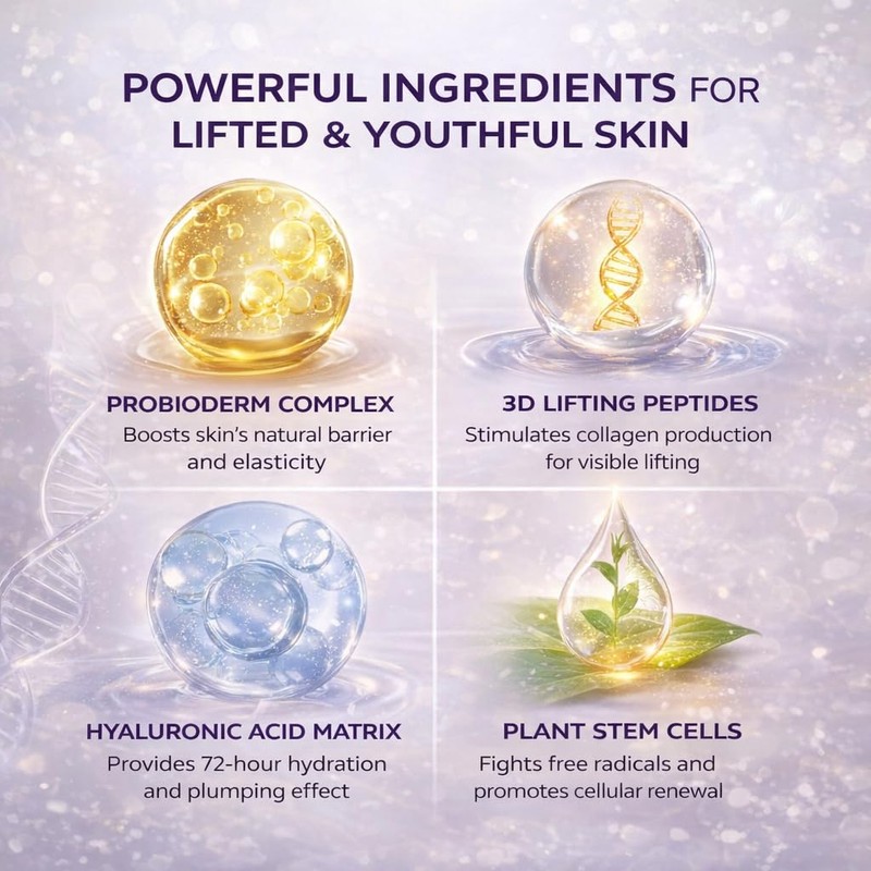 3D Lifting Night Cream with 17-Peptide for Wrinkles, 1.76 fl