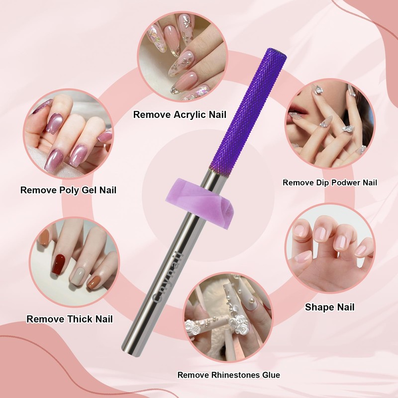 Cnynail 3/32”Tungsten Carbide Nail Drill Bit, Buffer Cuticle Remover, Nail