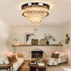 Finktonglan 16" Crystal Ceiling Light, Modern Crystal Chandeliers with Remote