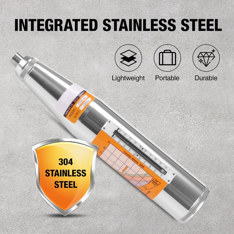 MOETER Concrete Rebound Hammer Tester, Concrete Strength Tester with 10-70MPa