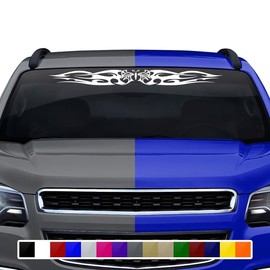 Sticky Creations Butterfly Decal Sticker Windshield Window Banner Vinyl Graphic Tribal Flame Decoration Car Truck SUV Vehicle Front Rear Back 36"x4.25"+ (Design #123-03)