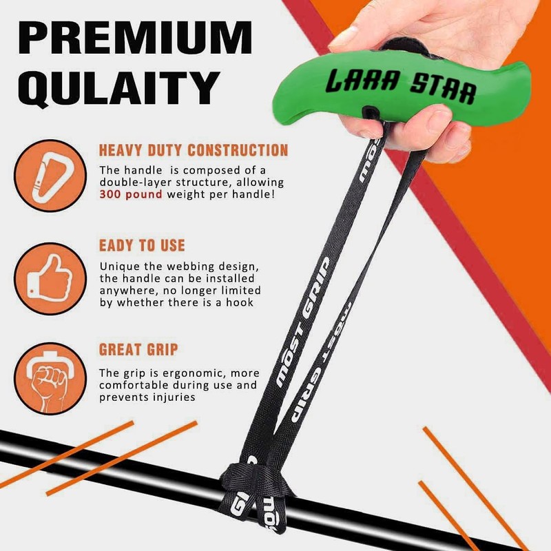 Pull-Up Handles Fitness Belt Heavy Duty Cable Machine Grips Training