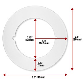 MHXZKHL Scar Plates for Door Knob, 2-1/8" Inner Diameter, 3-1/2" Outer Diameter, Round Steel Door Push Plate with Double-Sided Tape, Door Hole Reinforcement Plate for Filler Fixing Repair(4pcs,White)