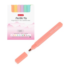 ZEYAR Aesthetic Cute Highlighter Pens, Cream colors, Chisel Tip, Water Based, Quick Dry, No Bleed for bible, four seasons color series (8 Summer Colors)