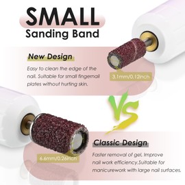 Grehge all Sanding Bands for Nails Drill, 160Pcs Nail Sanding Drill Bits Set with 3.1mm Mini Mandrel Nail Bit, 80/150/180/240Grit Nail Sanding File for Acrylic Nail Prep Polishing Manicure Pedicure