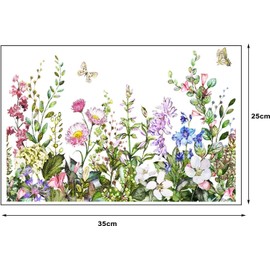 Botanical Floral Bathroom Stickers - Self-Adhesive Removable Leaf and Flower Decals for Toilet Seat Lid and Wall Decor, Waterproof Peel-and-Stick Art for Home Renovation