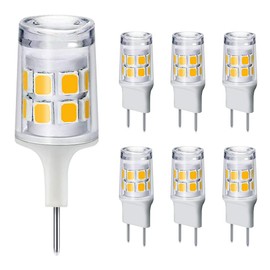 Dimmable G8 LED Bulbs, 20-25W Halogen Equivalent, T4 JCD Type G8 GY8.6 Bi-Pin Flat Base, 120V Natural White 4000K Puck Light Bulb for Under Cabinet Light, Under Counter Kitchen Lighting (6 Pack)